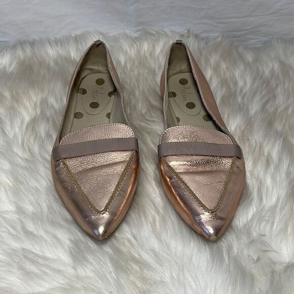 Boden Abbie Gold Pointed Toe Loafer Style Flats Sz 39/8 - Picture 2 of 7